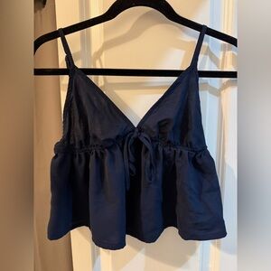 Elegant Navy Blue Women's Top